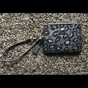 Coach Ocelot Leopard Wristlet Small